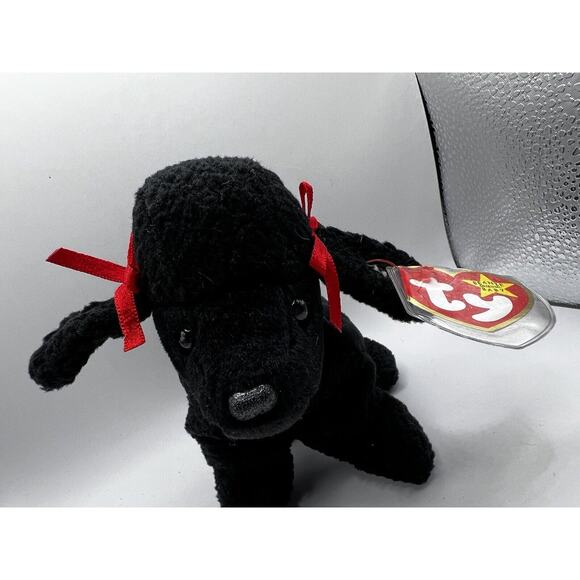 TY Beanie Baby Babies Stuffed Animal Plush Black Poodle GiGi 1998 - Picture 7 of 12